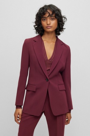 Blazers Hugo Boss Regular-fit In Crease-resistant Japanese Crepe Mujer Rojos Oscuro | 81579-DCYI