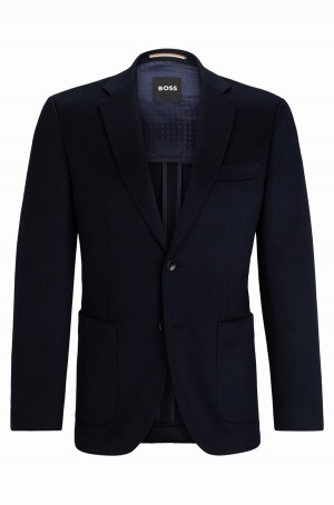 Blazers Hugo Boss Regular-fit In Pure Cashmere Hombre Azules Oscuro | 82075-FNVR
