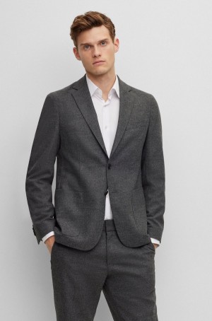 Blazers Hugo Boss Slim-fit In Performance-stretch Cloth Hombre Grises Oscuro | 64985-OBMF
