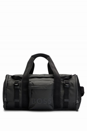 Bolsas Hugo Boss Coated-material Holdall With Detachable Key Hook Hombre Negros | 36187-JMDB