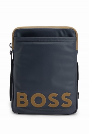 Bolsas Hugo Boss Coated-material Reporter With Logo Detail Hombre Grises Oscuro | 53694-YJZD