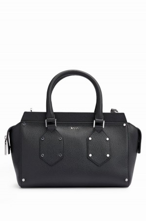 Bolsas Hugo Boss Grained-leather With Branded Hardware Mujer Negros | 63147-PEQB