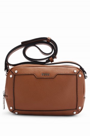 Bolsas Hugo Boss Grained-leather With Branded Hardware Mujer Marrom | 86295-IHNF