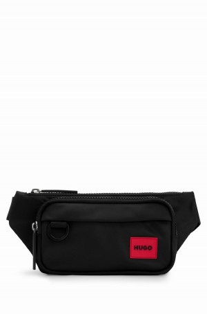 Bolsas Hugo Boss Recycled-fabric With Red Logo Label Hombre Negros | 29854-FUSA
