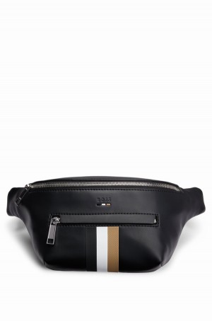 Bolsas Hugo Boss Signature-stripe Ined Fabric Hombre Negros | 36205-RGPW