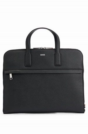 Bolsas Hugo Boss Slimline Document Case With Detachable Branded Correa Hombre Negros | 91708-YGFZ
