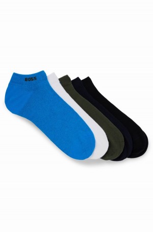 Calcetines Hugo Boss Five-pack Of Ankle In A Algodon Blend Hombre Azules Blancos Verdes Negros | 46128-YATM