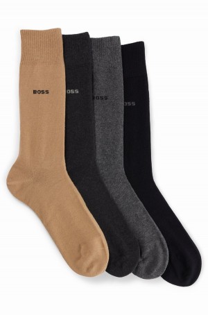 Calcetines Hugo Boss Four-pack Of In A Algodon Blend Hombre Beige | 32048-WUJR