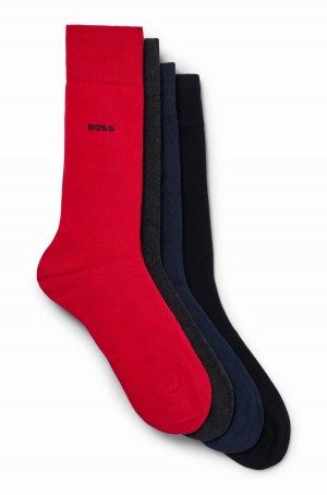 Calcetines Hugo Boss Four-pack Of In A Algodon Blend Hombre Rojos Azules Negros | 76531-JRMK