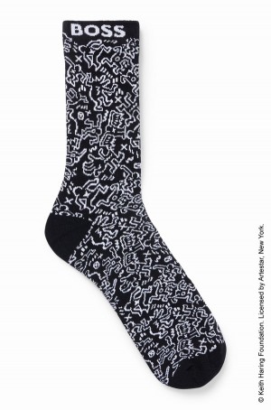 Calcetines Hugo Boss Keith Haring Gender-neutral With Exclusive Artwork Mujer Negros | 53172-UJXL
