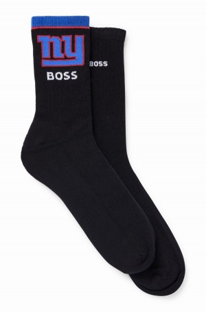 Calcetines Hugo Boss Nfl Two-pack Of Algodon-blend Corta Hombre Negros | 91728-PLCO