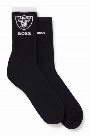 Calcetines Hugo Boss Nfl Two-pack Of Algodon-blend Corta Hombre Negros | 28591-KJNT