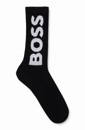Calcetines Hugo Boss Quarter-length With Contrast Logo Hombre Negros | 29678-GLTS