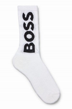 Calcetines Hugo Boss Quarter-length With Contrast Logo Hombre Blancos | 04817-JNTS