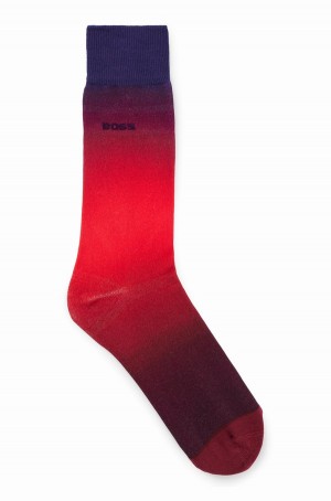 Calcetines Hugo Boss Regular-length With Degradé Print And Logo Hombre Rojos | 39075-PHSN