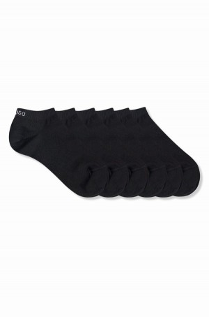 Calcetines Hugo Boss Six-pack Of In A Algodon Blend Mujer Negros | 90461-ASHP
