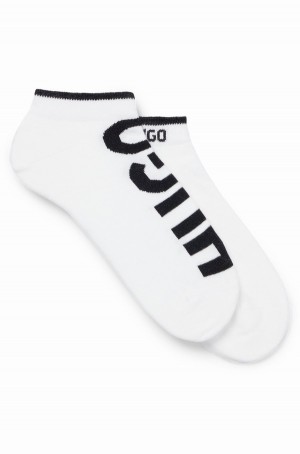 Calcetines Hugo Boss Two-pack Of Ankle In A Algodon Blend Hombre Blancos | 39658-HNVB