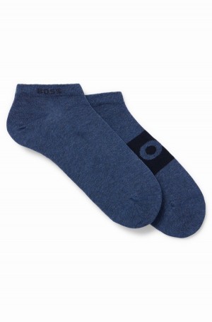 Calcetines Hugo Boss Two-pack Of Ankle-length With Logo Details Hombre Azules | 50836-LMIK