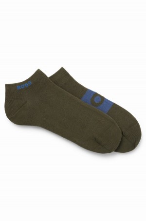 Calcetines Hugo Boss Two-pack Of Ankle-length With Logo Details Hombre Verdes Oscuro | 15986-YHTW