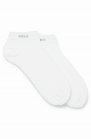 Calcetines Hugo Boss Two-pack Of Ankle-length In Stretch Fabric Hombre Blancos | 86720-NICA