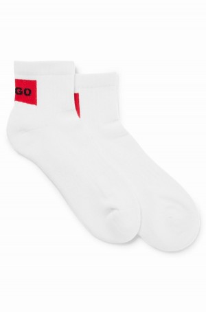 Calcetines Hugo Boss Two-pack Of Corta With Red Logo Label Hombre Blancos | 46517-JFQC