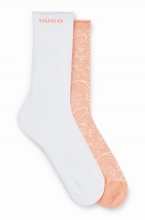 Calcetines Hugo Boss Two-pack Of In A Algodon Blend Mujer Naranjas Claro | 64387-IOBF