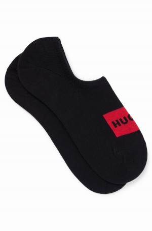 Calcetines Hugo Boss Two-pack Of Invisible With Red Logo Labels Hombre Negros | 70529-VBZG