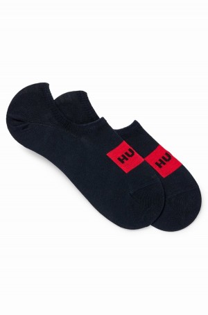 Calcetines Hugo Boss Two-pack Of Invisible With Red Logo Labels Hombre Azules Oscuro | 71450-EKPV