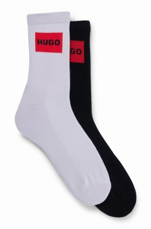 Calcetines Hugo Boss Two-pack Of Quarter-length With Logo Detail Mujer Morados Claro | 60827-AQMY