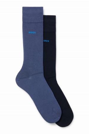 Calcetines Hugo Boss Two-pack Of Regular-length In Stretch Yarns Hombre Azules | 56219-WCLP