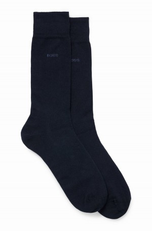 Calcetines Hugo Boss Two-pack Of Regular-length In Stretch Fabric Hombre Azules Oscuro | 08526-JCTX