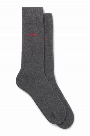 Calcetines Hugo Boss Two-pack Of Regular-length In Stretch Fabric Hombre Grises | 51946-JLZR