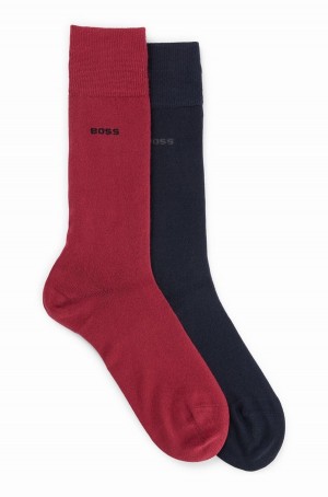 Calcetines Hugo Boss Two-pack Of Regular-length In Stretch Yarns Hombre Rojos | 52916-DMUT