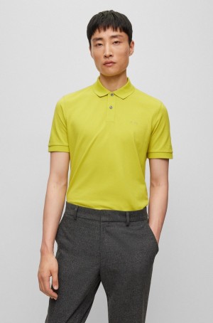 Camisa Polo Hugo Boss Algodon With Embroidered Logo Hombre Verdes Claro | 24896-VSYF