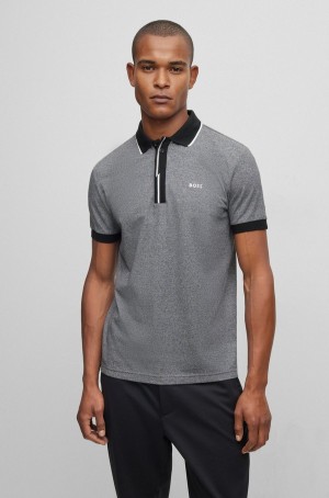 Camisa Polo Hugo Boss Algodon-piqué With Embroidered Logo Hombre Grises Oscuro | 31285-HKBF