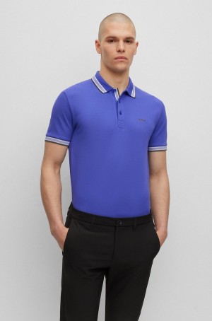 Camisa Polo Hugo Boss Organic-cotton With Logo Hombre Morados Oscuro | 82056-MHIG