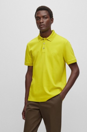 Camisa Polo Hugo Boss Porsche X Boss Mercerised-cotton Slim-fit Hombre Verdes Claro | 54860-PJWZ
