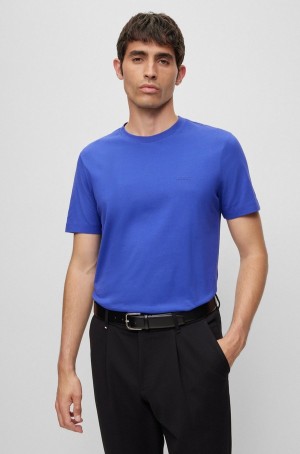Camiseta Hugo Boss Algodon-jersey With Rubber-print Logo Hombre Morados Oscuro | 74961-BAXI