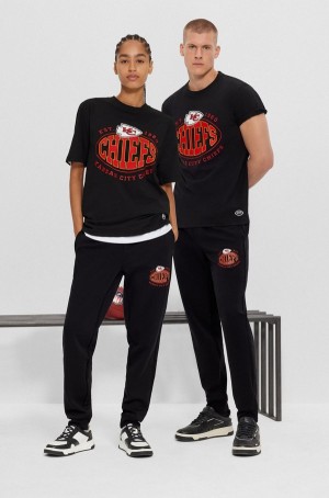 Camiseta Hugo Boss Nfl Stretch-cotton With Collaborative Branding Hombre Negros | 67039-LIQA