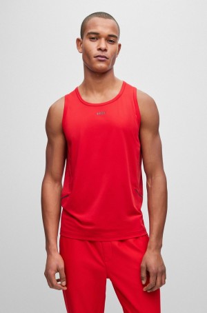 Camiseta Hugo Boss Slim-fit Tank With Decorative Reflective Pattern Hombre Rojos | 21450-TYFD