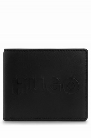 Carteras Hugo Boss Cuero Billfold With Raised Logo And Coin Pocket Hombre Negros | 25913-NBOW
