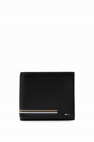 Carteras Hugo Boss Faux-leather With Signature-stripe Details Hombre Negros | 50874-WDNQ