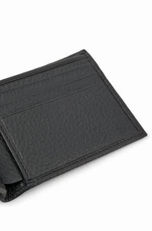Carteras Hugo Boss Grained-leather With Polished Logo Hombre Negros | 65819-JLUQ