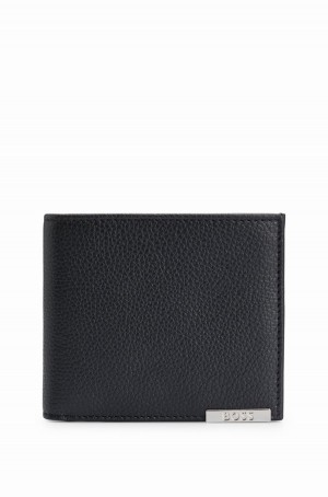 Carteras Hugo Boss Logo-plate Cuero And Card Holder Gift Set Hombre Negros | 26583-HGMS