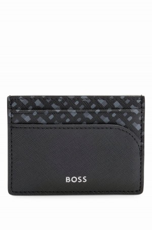 Carteras Hugo Boss Monogram Card Holder And Money Clip Hombre Negros | 45973-UFDH