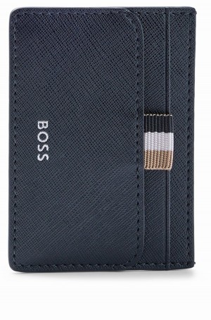 Carteras Hugo Boss Structured Money-clip Card Holder With Logo Detail Hombre Azules Oscuro | 06984-AUKG