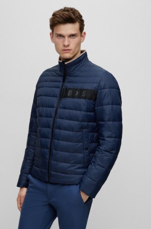 Chamarras Hugo Boss Agua-repellent Acolchado With 3d Logo Tape Hombre Azules Oscuro | 31540-VCBH