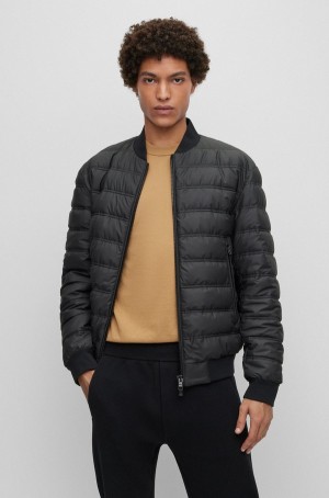Chamarras Hugo Boss Agua-repellent Puffer With Two-way Zip Hombre Negros | 20916-UNSY