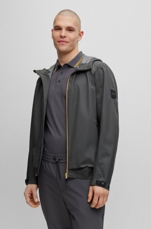 Chamarras Hugo Boss Agua-repellent With Rear Ventilation Hombre Grises Oscuro | 65974-IQXT