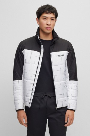 Chamarras Hugo Boss Regular-fit Agua-repellent Acolchado In Mixed Materials Hombre Blancos | 64907-TCNX
